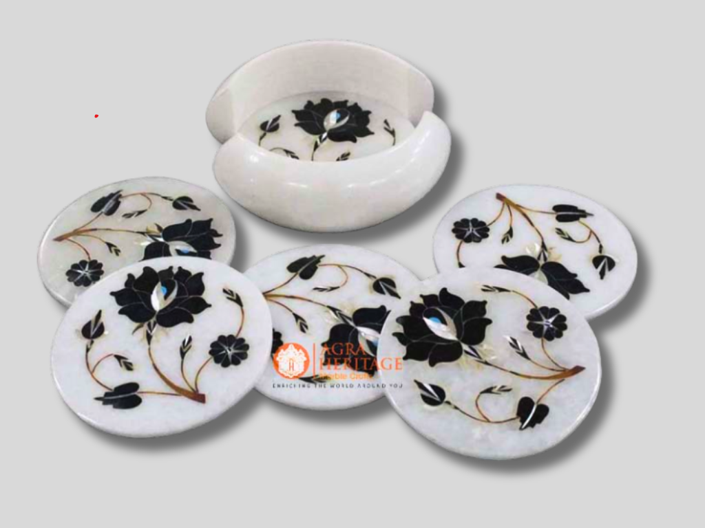 Dining Table Decor Floral Tea Cup Coaster Set